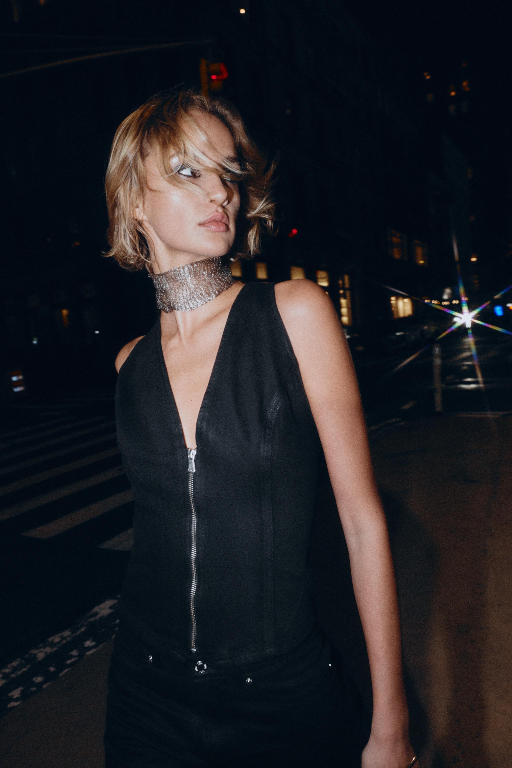 GILET Z1975 EN JEAN ENDUIT